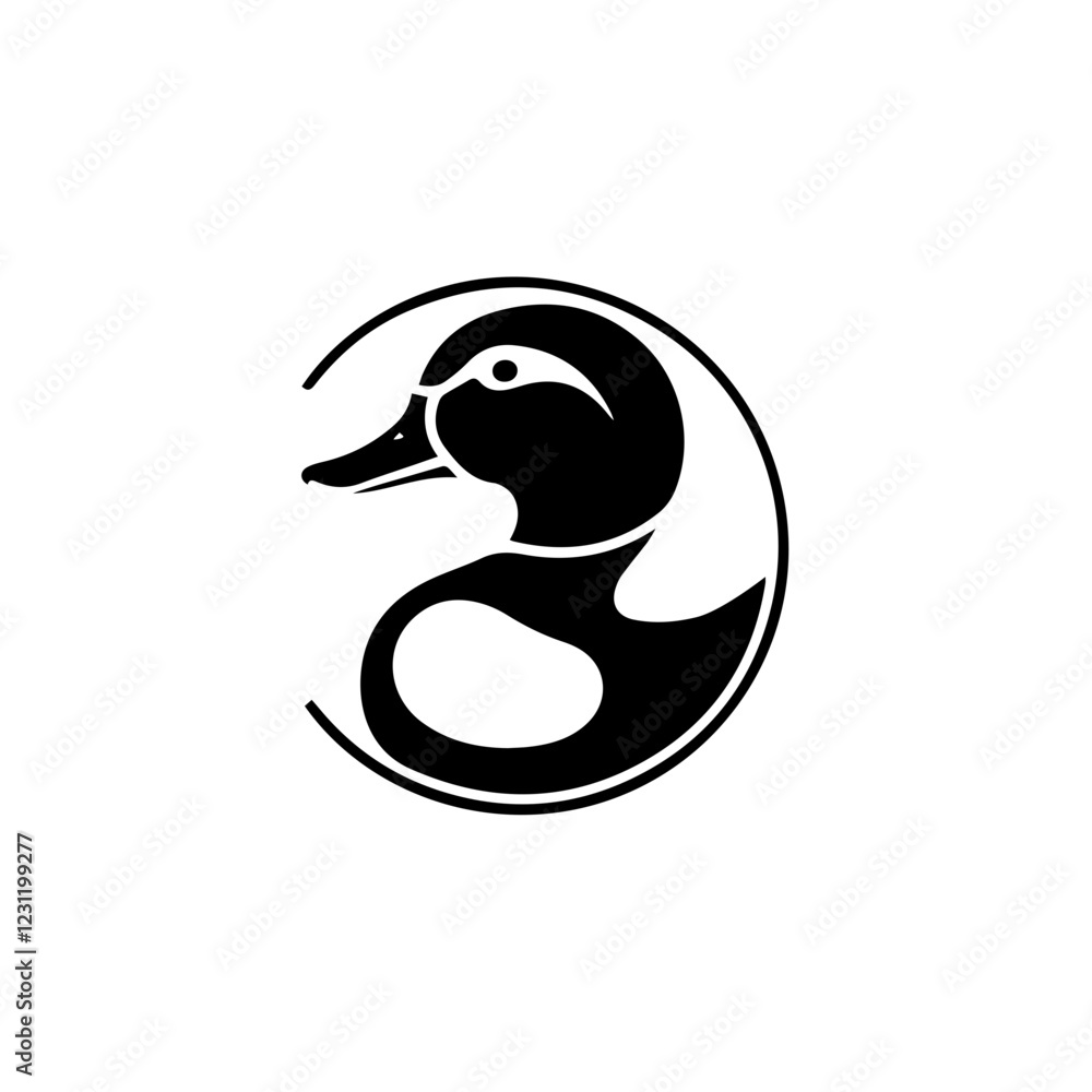 duck head logo isolated on white. duck head logo isolated on white.