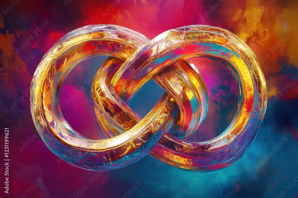 A gold and blue spiral with a red and yellow swirl A gold and blue spiral with a red and yellow swirl