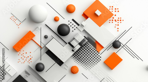 Intricate Geometric Abstract Art with Dynamic Shapes and Vibrant Colors on a Textured Background