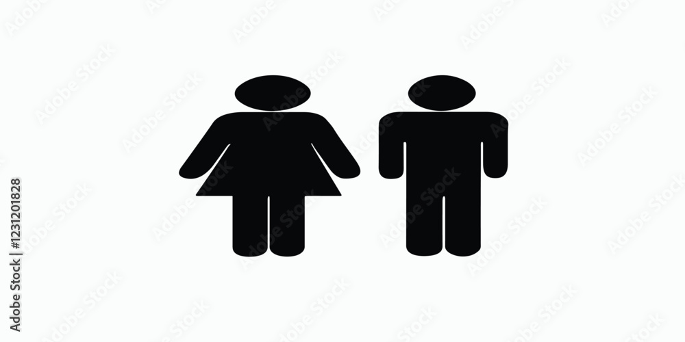 Print Girl and boy Silhouette Simple Black Child Icon vector isolated on white background Print Girl and boy Silhouette Simple Black Child Icon vector isolated on white background