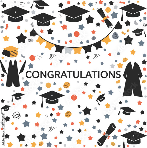 Graduation background design vector.