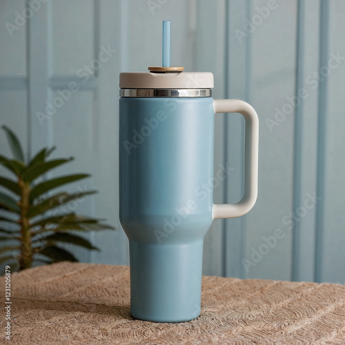 Stanley quencher water bottle mockup