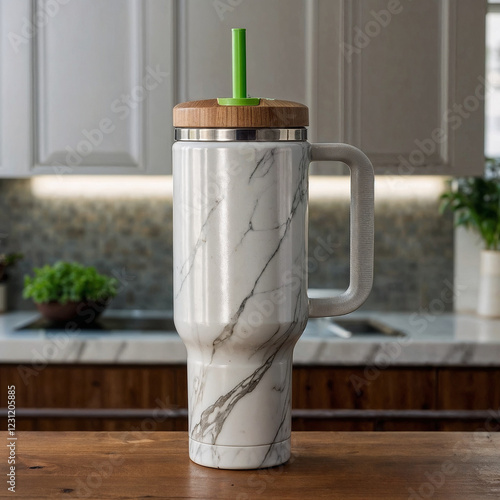 Stanley quencher water bottle mockup photo