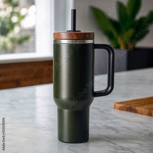 Stanley quencher water bottle mockup