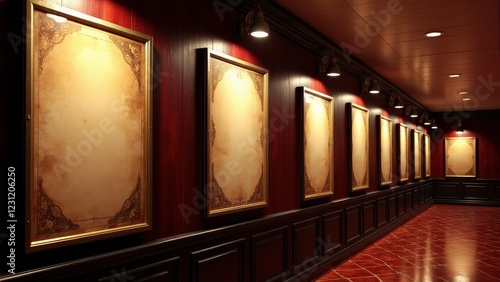 Nostalgic vintage movie theater posters for movies in theater, with faded textures.