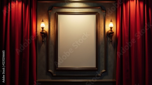 Authentic-looking vintage movie theater posters for movies in theater, with worn-out edges.