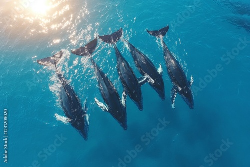 group of humpback whale photo