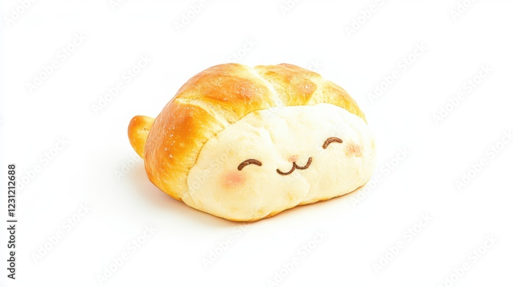 Realistic HD rabbit-shaped bread on a white background Realistic HD rabbit-shaped bread on a white background