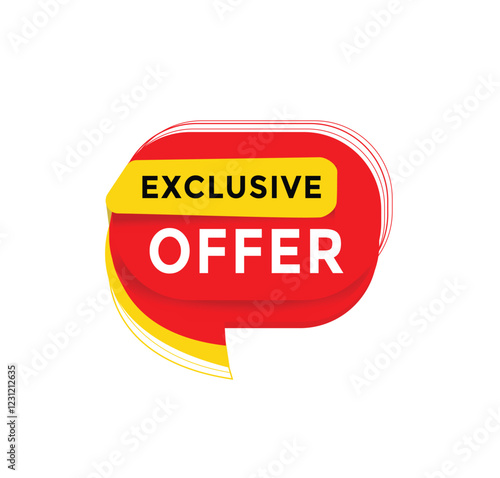 Exclusive offer banner for announcement, speech bubble. vector element modern.