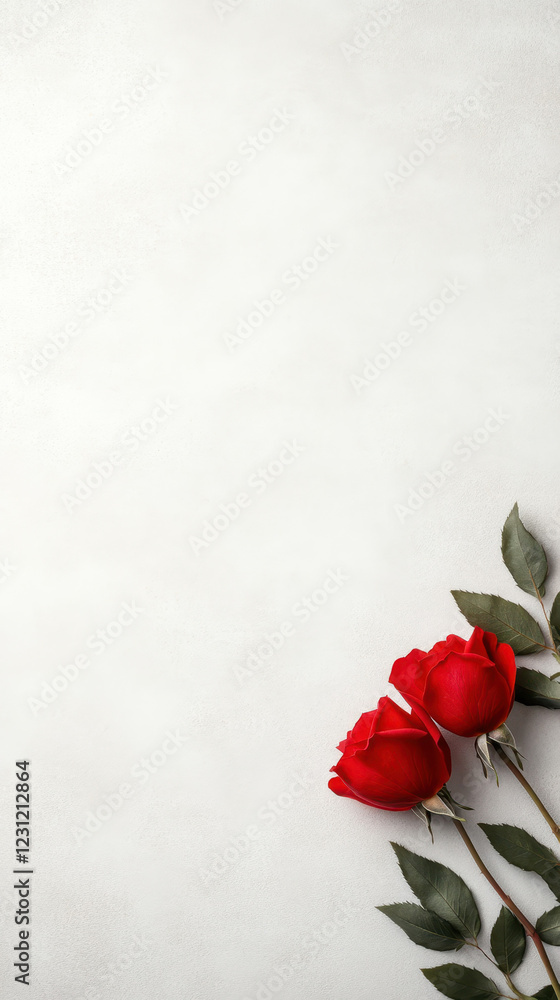 Red roses on light background, symbolizing love and beauty Red roses on light background, symbolizing love and beauty