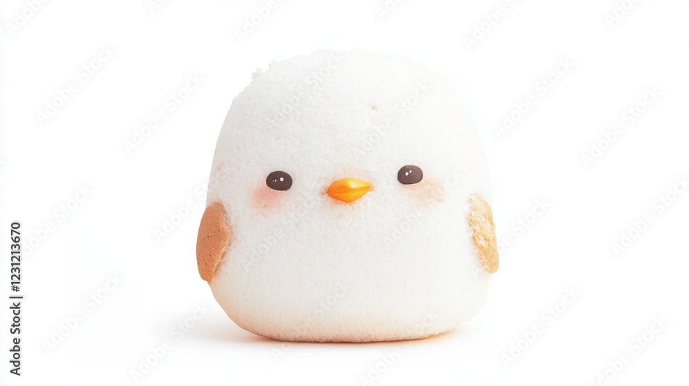 Realistic HD penguin-shaped bread on a white background Realistic HD penguin-shaped bread on a white background