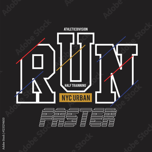 run faster design typography vector illustration