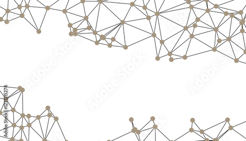 Abstract Black and White Polygonal Network Background with Connected Dots and Lines for Digital Applications