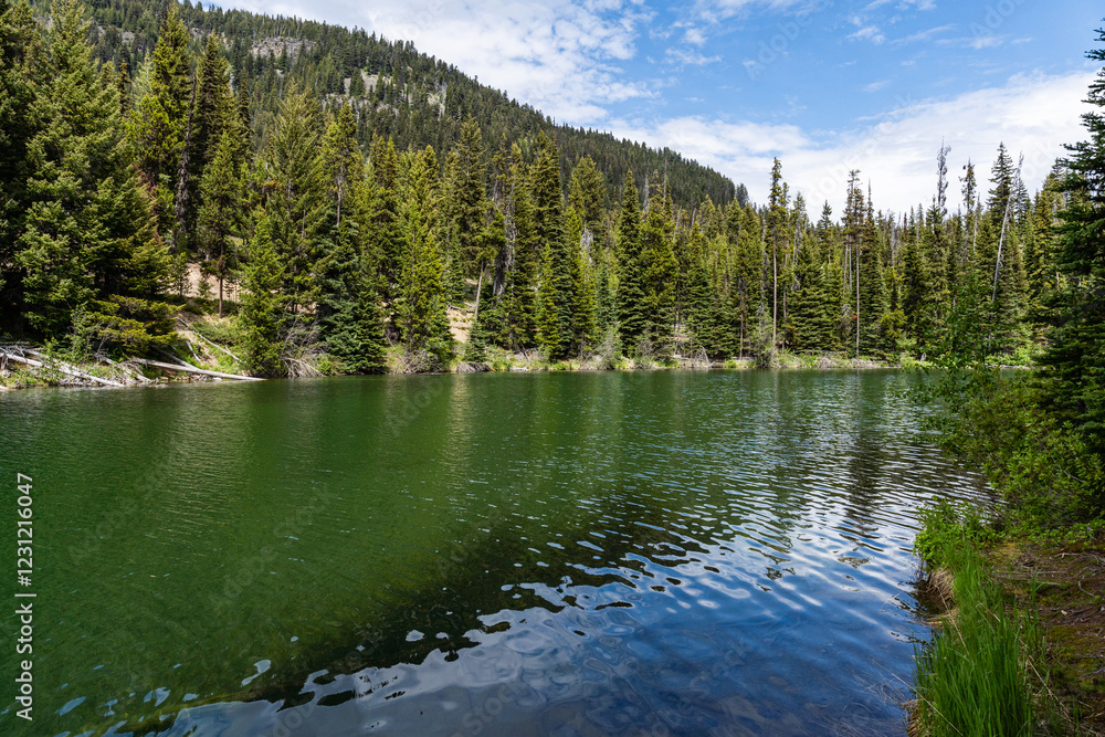 Fototapeta premium beautiful mountain Lightning Lake in the E.C. Manning Park British Columbia Canada