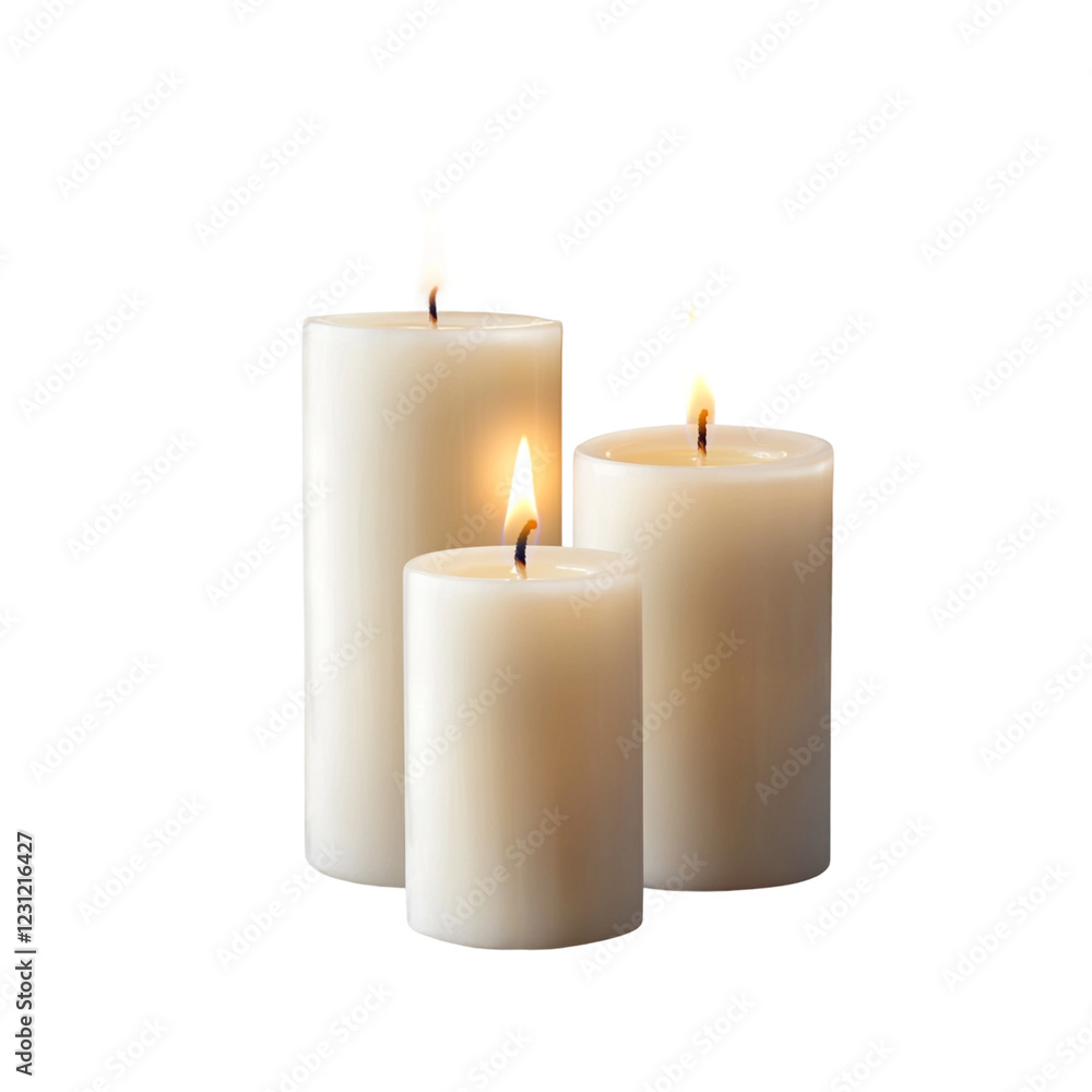 burning candle on a white background burning candle on a white background
