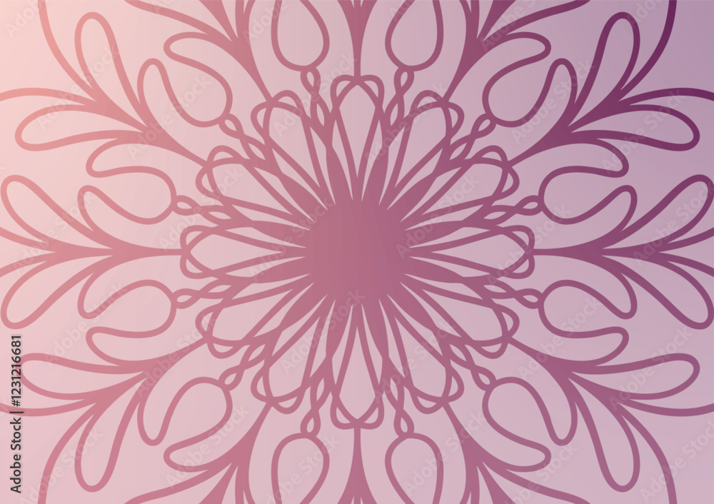 Fototapeta premium Gradient mandala line pattern art background