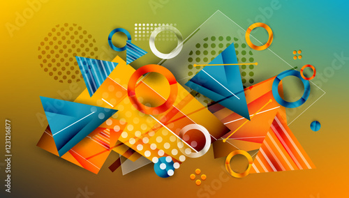 Abstract background geometric design with colorful gradients