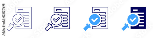 Contract template icon in 4 different styles. Thin Line, Line, Bold, and Bold Line. Duotone style. Editable stroke