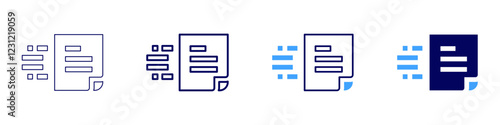 Fax document icon in 4 different styles. Thin Line, Line, Bold, and Bold Line. Duotone style. Editable stroke