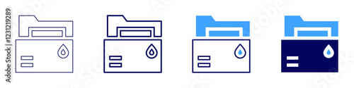 Inventory tracker icon in 4 different styles. Thin Line, Line, Bold, and Bold Line. Duotone style. Editable stroke