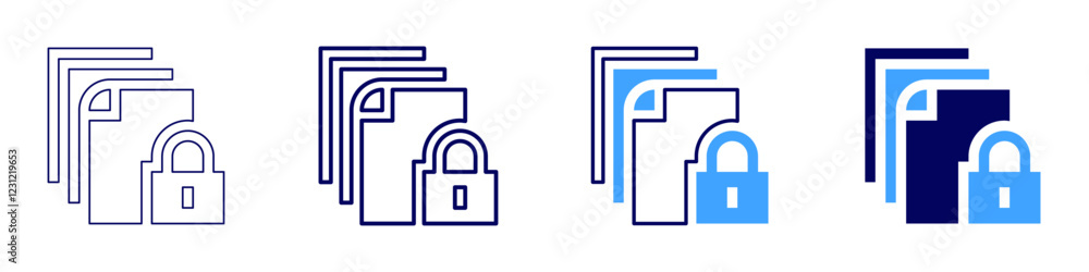 Online document locker icon in 4 different styles. Thin Line, Line, Bold, and Bold Line. Duotone style. Editable stroke Online document locker icon in 4 different styles. Thin Line, Line, Bold, and Bold Line. Duotone style. Editable stroke