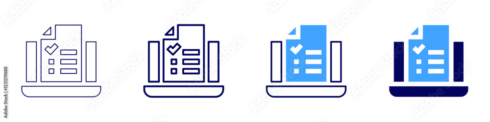 Online learning icon in 4 different styles. Thin Line, Line, Bold, and Bold Line. Duotone style. Editable stroke Online learning icon in 4 different styles. Thin Line, Line, Bold, and Bold Line. Duotone style. Editable stroke