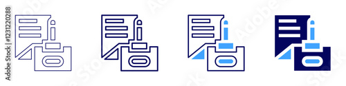 Template for agreements icon in 4 different styles. Thin Line, Line, Bold, and Bold Line. Duotone style. Editable stroke