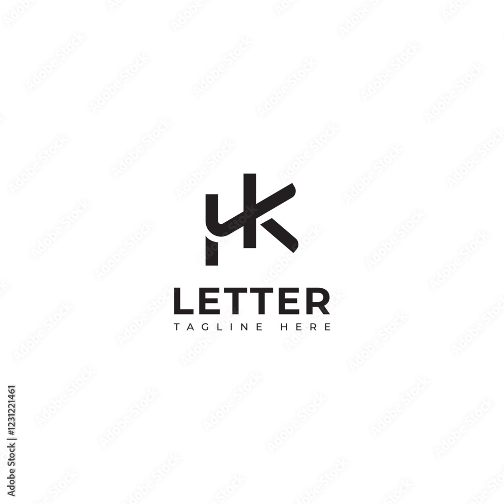 Obraz premium Creative HK, KH letter logo design 