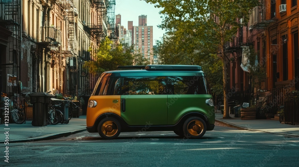 Obraz premium Rent stylish, neighborhood-friendly vehicles with low environmental impact