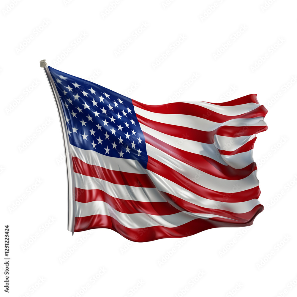 Fototapeta premium american flag isolated on white