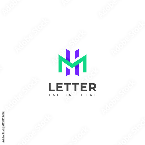 Creative HM, MH letter logo design