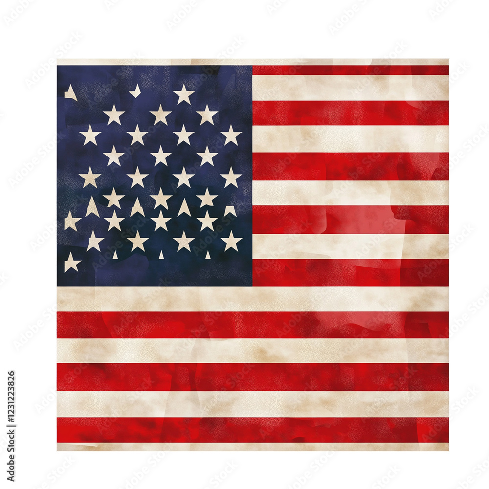 Naklejka premium american flag on white background