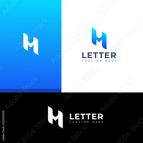 Creative HM, MH letter logo design