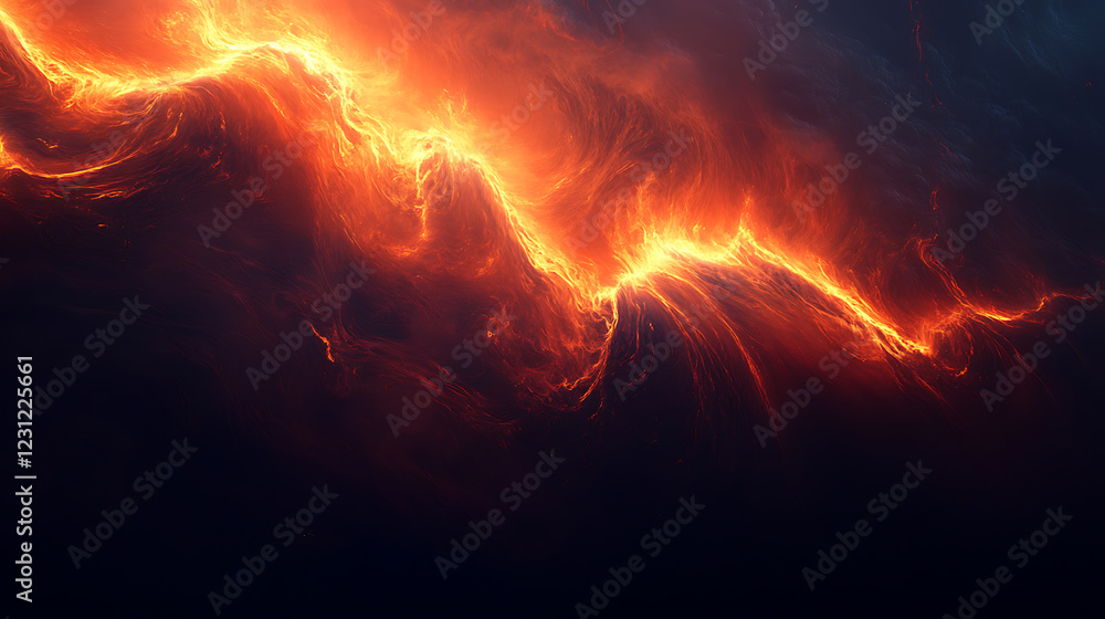 Abstract Fiery Cosmic Background with Glowing Orange and Red Particles Abstract Fiery Cosmic Background with Glowing Orange and Red Particles