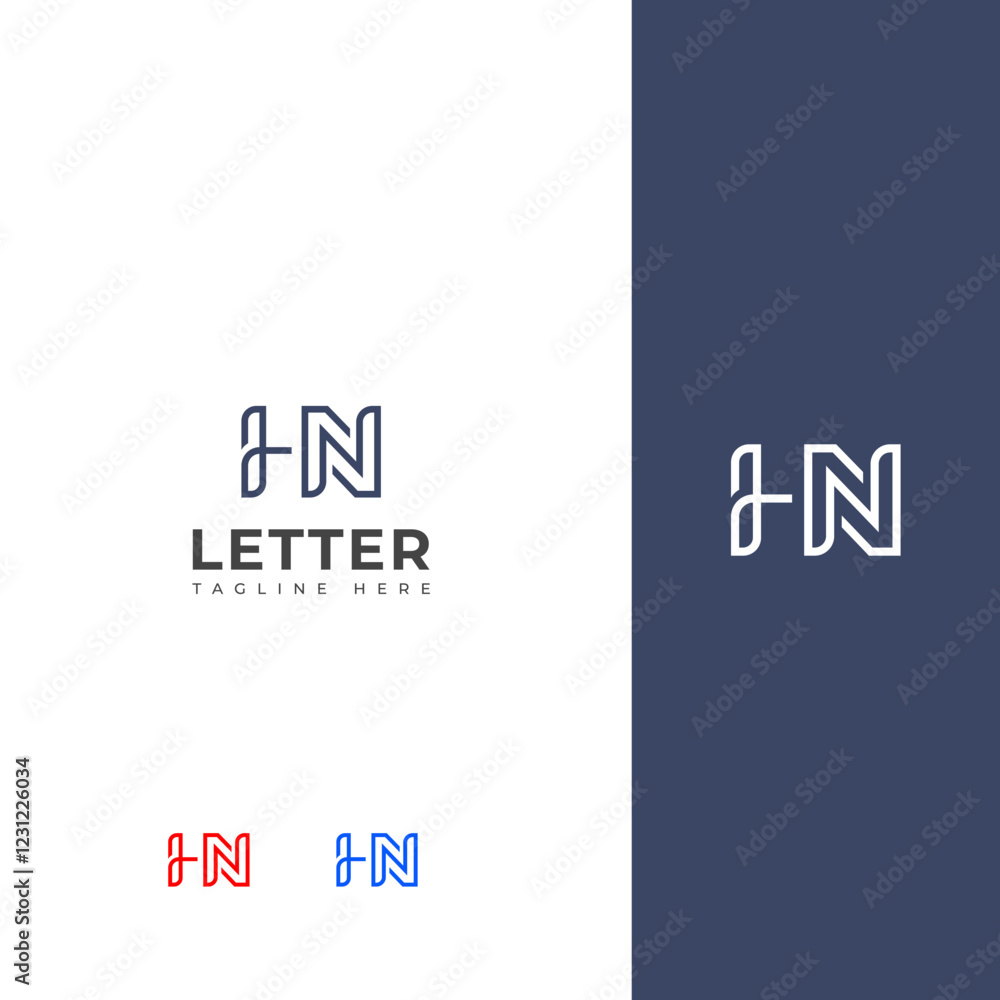 Creative HN, NH letter logo design Creative HN, NH letter logo design