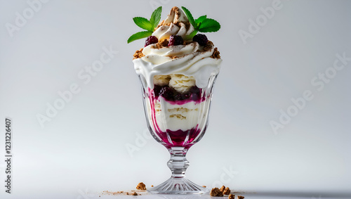 Refreshing Fruit Sorbet in a Glass Cup
