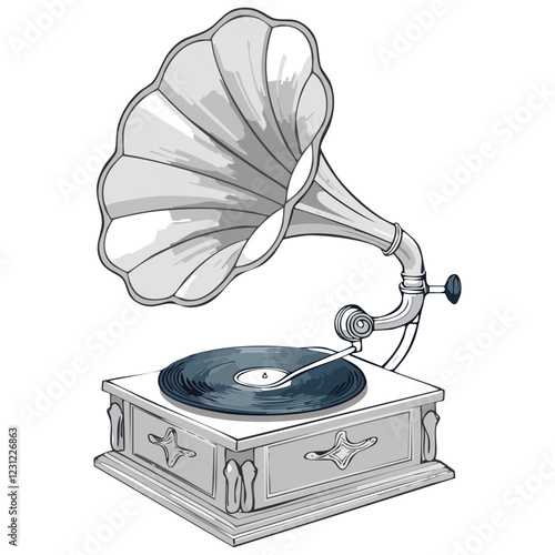 Classic gramophone Vector Illustration Design