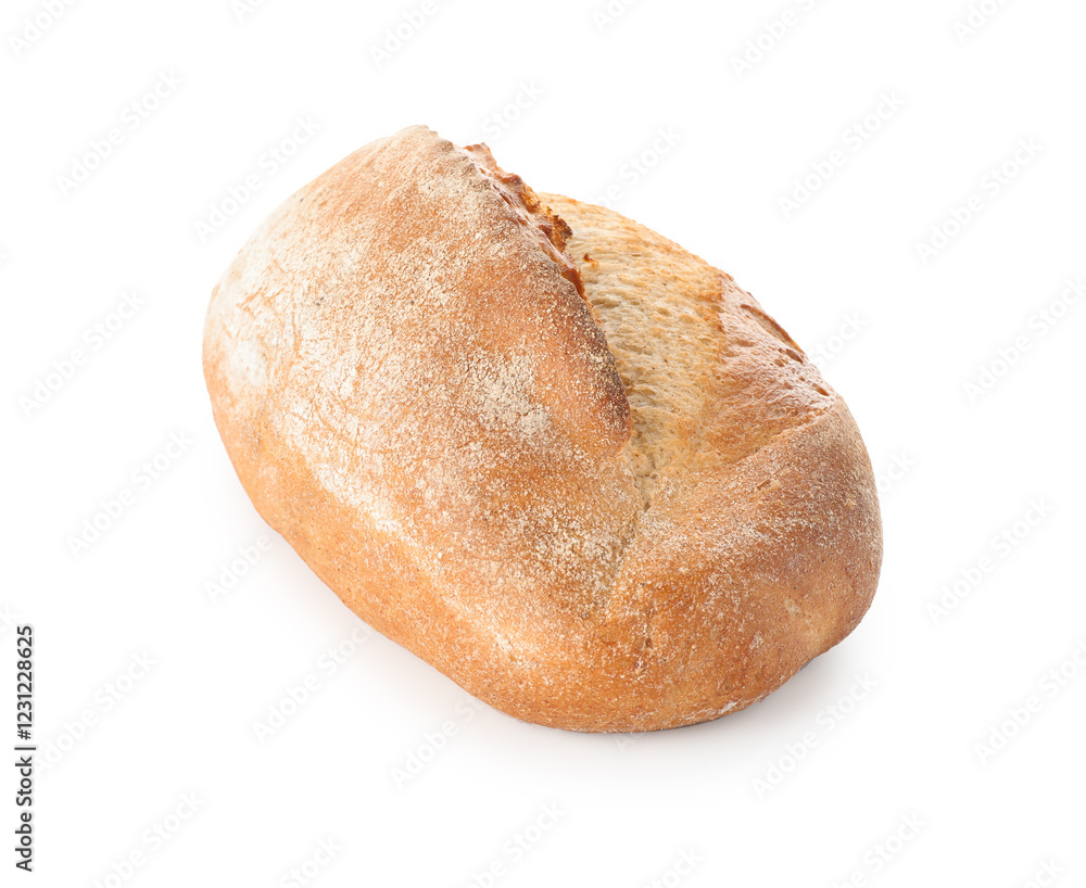Whole loaf of freshly baked bread isolated on white Whole loaf of freshly baked bread isolated on white