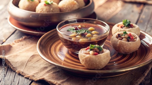 Savoring pani puri in india a culinary adventure with spicy tamarind-filled hollow puris