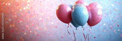 Festive Balloons and Confetti Celebration