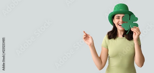 Happy young woman in leprec...