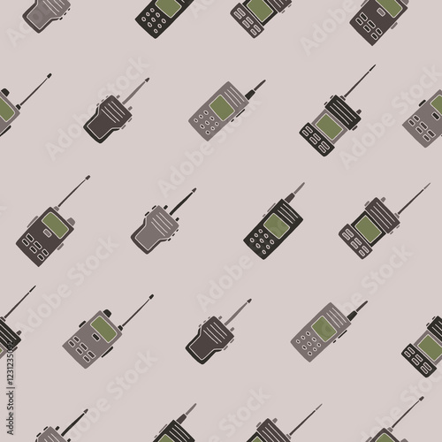 Collection of Walkie Talkie Vector Seamless Pattern illustration for Print, Wallpaper, Decoration.