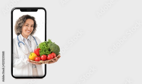 Mature female nutritionist ...