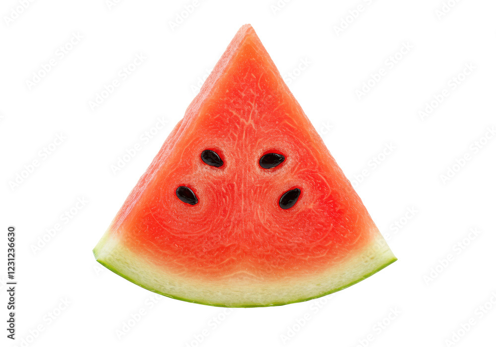 Sliced of watermelon isolated on white background, front angled view, no depth of field, sharp Sliced of watermelon isolated on white background, front angled view, no depth of field, sharp