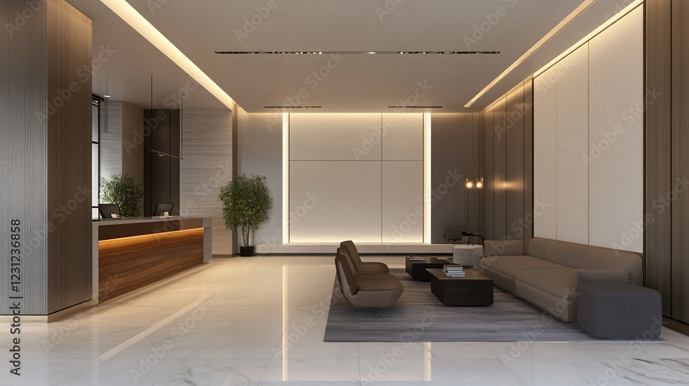 Fototapeta premium Modern Elegant Lobby Reception Area Design
