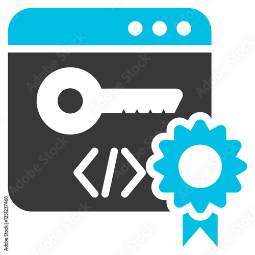 License Glyph Blue Grey Icon