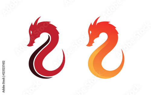 Strong Dragon vector icon illustration design