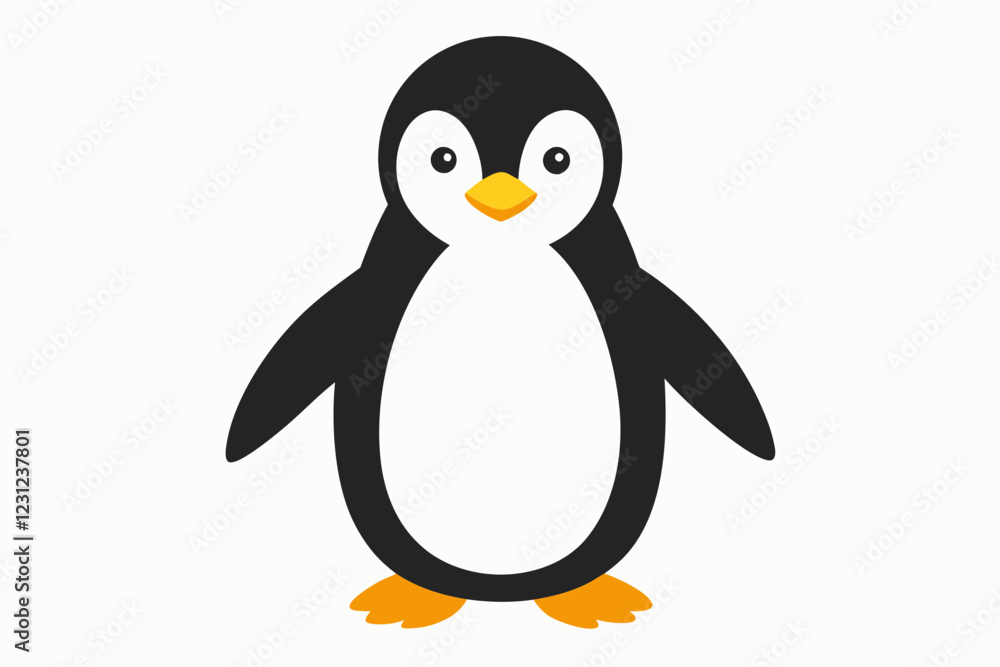 Naklejka premium penguin on a white background