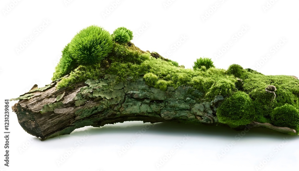 A mossy log with green plants growing on it A mossy log with green plants growing on it