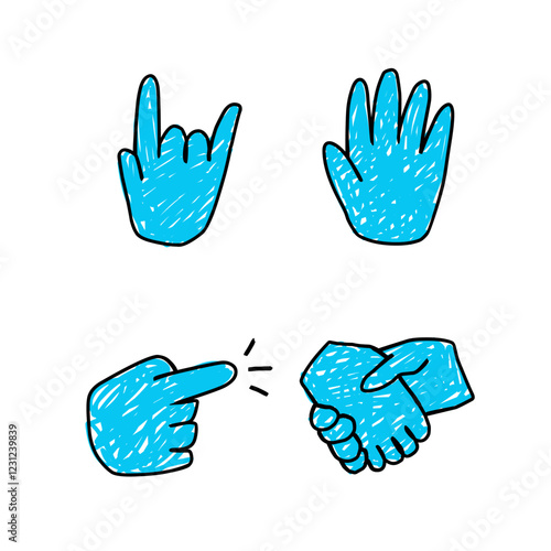 hands vector set